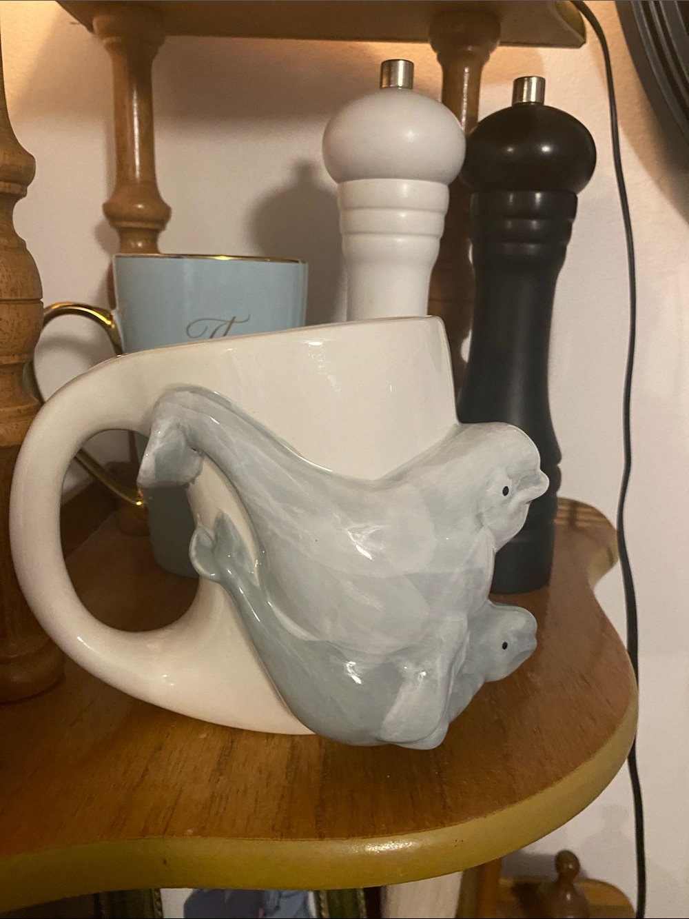 Ceramic White Beluga Accent Mug - Home Art